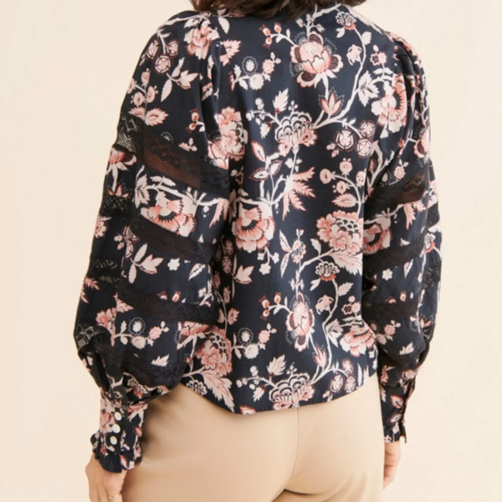 Love the Label Cotton floral button down blouse - Picture 4 of 8